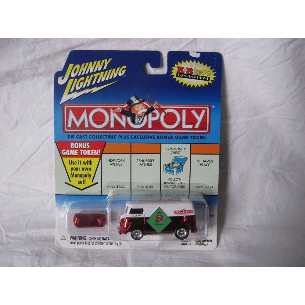 NEW Johnny Lightning Monopoly Free Parking '60 VW Van/Bus + Game Token‎ Diecast